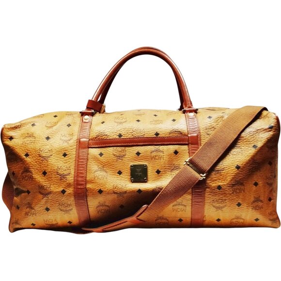 (L4) MCM Travel Bag Brown PVC - Picture 1 of 9